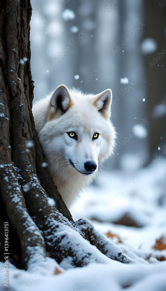 Obraz premium ファンタジーストーリー（雪どけを待ちきれない動物たち）