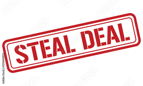STEAL DEAL red stamp text vector, rubber stamp