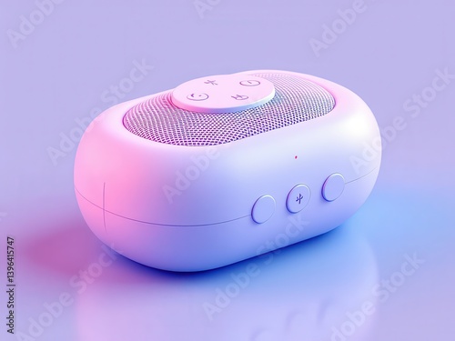Futuristic Portable Sound Machine or Bluetooth Speaker 3D Render