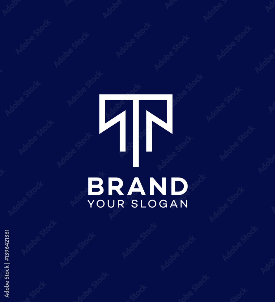 Modern Minimalist T Monogram Logo Design Brand Identity
