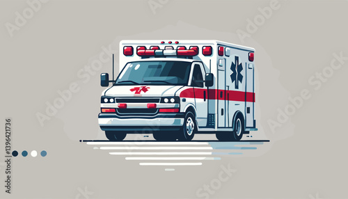 Vector illustration of an emergency vehicle.