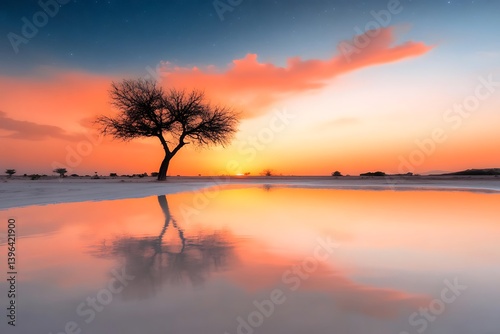 Desert Sunset Reflection (2) photo