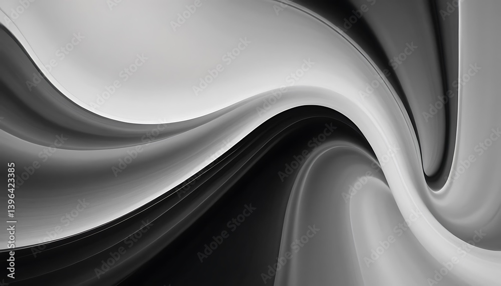 Obraz premium Black and white abstract liquid flow gradient background with grainy noise texture, super wide website headers, banners, and poster designs.artistic, booklet, 5