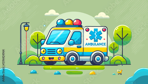 Vector illustration of an emergency vehicle.