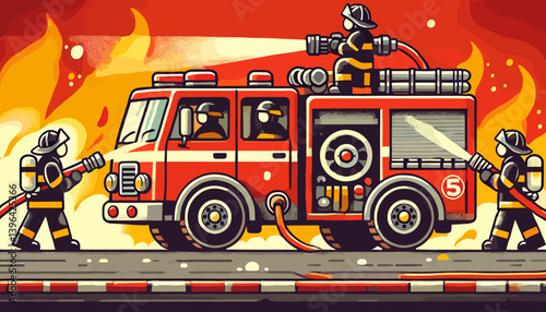 Vector illustration of an emergency vehicle.