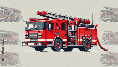 Vector illustration of an emergency vehicle.
