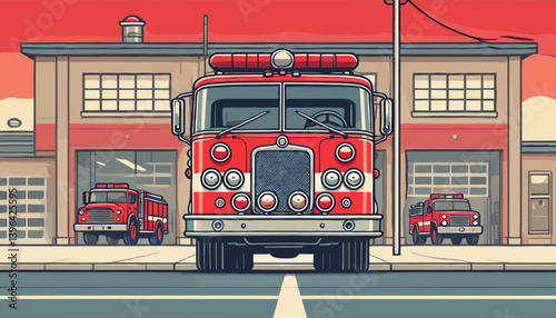 Vector illustration of an emergency vehicle.