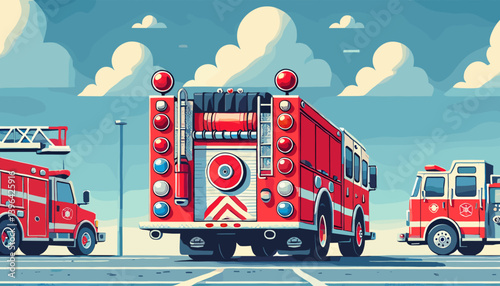 Vector illustration of an emergency vehicle.