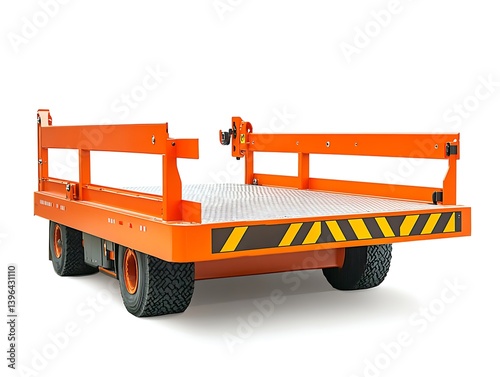 Orange Cargo Cart on White