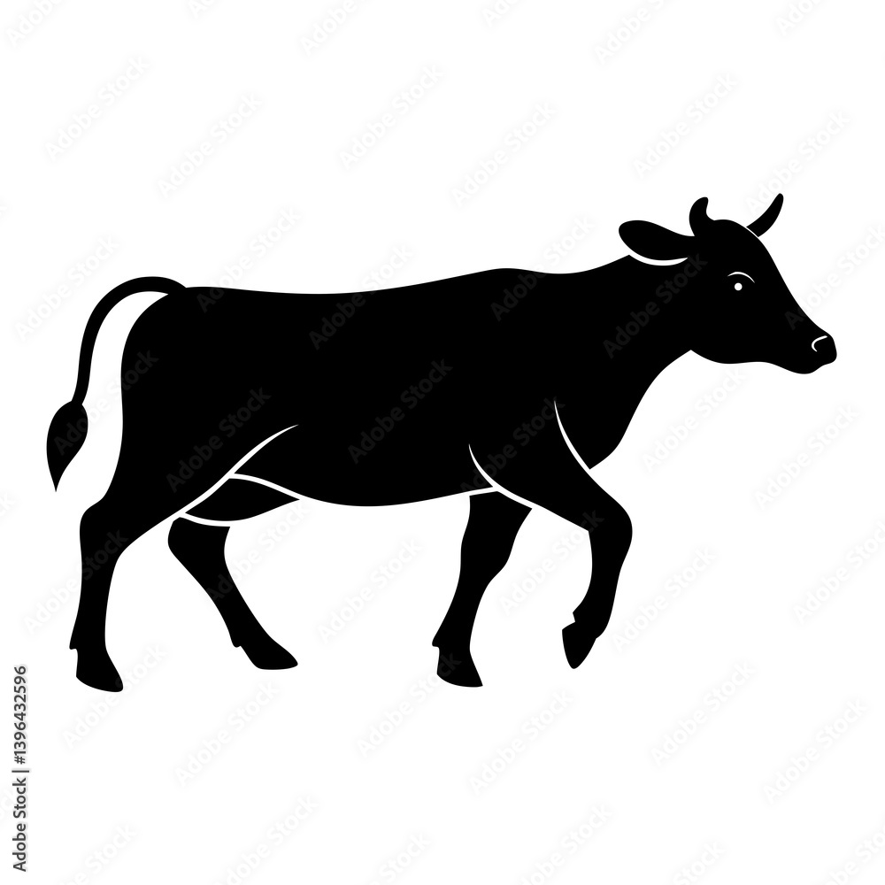 Cow and Face Vector Silhouette | Farm Animal, Cattle, Livestock Clipart Cow and Face Vector Silhouette | Farm Animal, Cattle, Livestock Clipart
