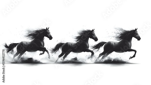 Black Horses Running