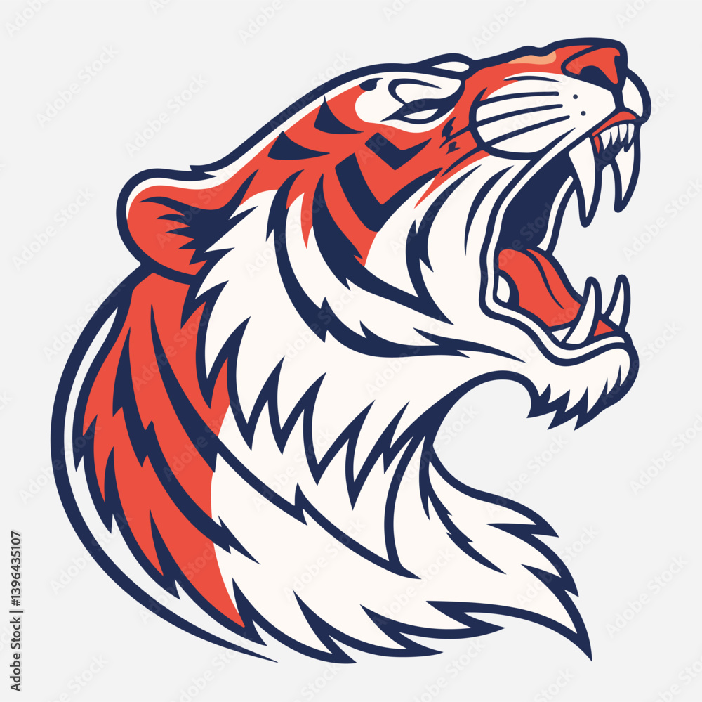 Obraz premium Tiger Sticker vector art