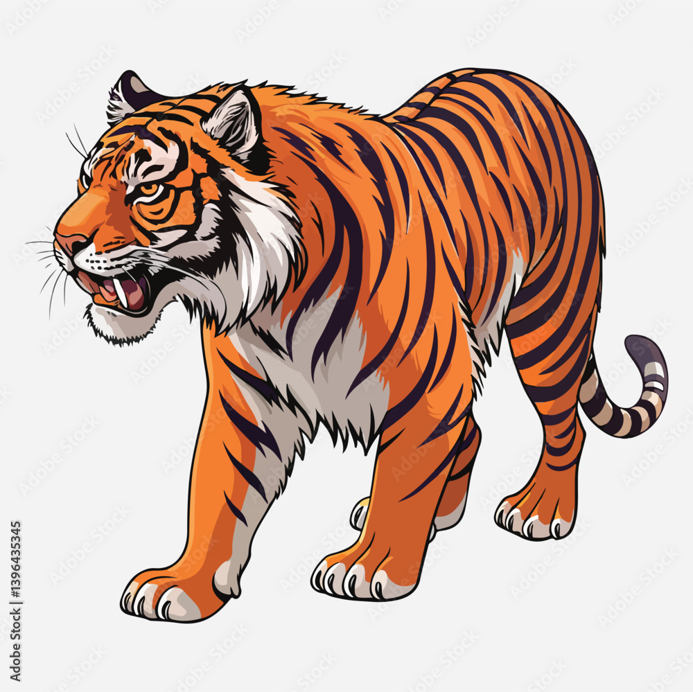 Obraz premium Tiger Sticker vector art