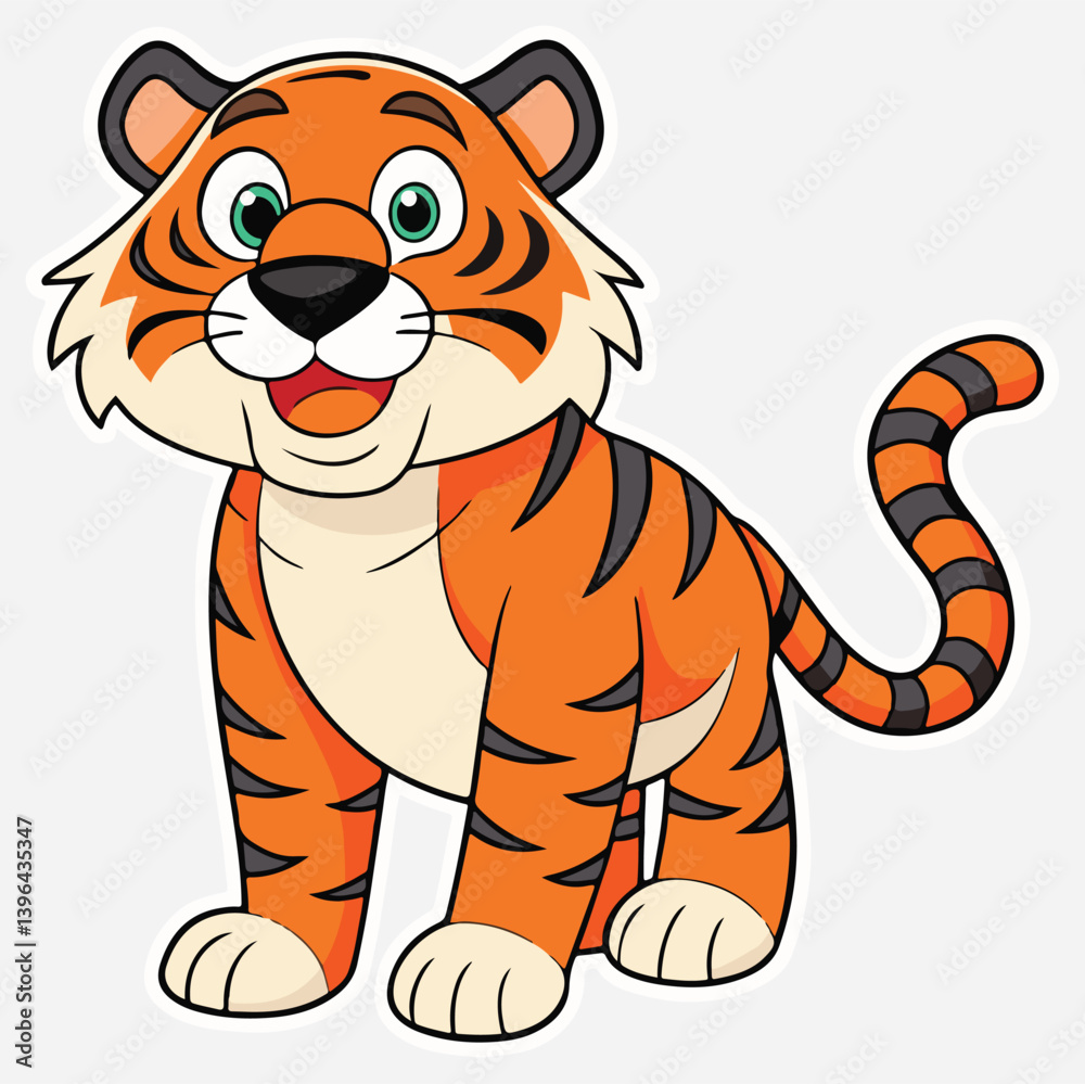 Tiger Sticker vector art Tiger Sticker vector art