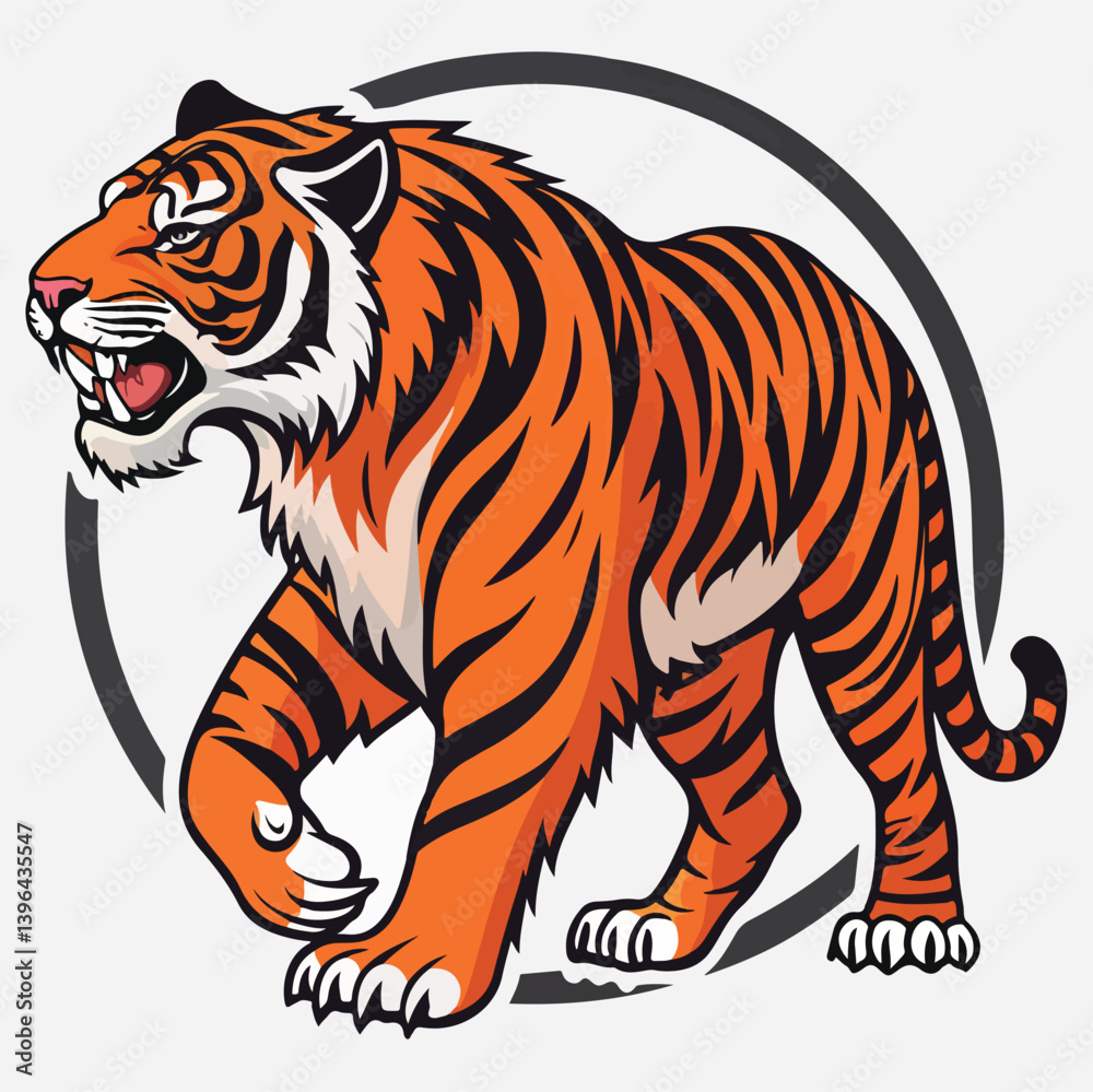 Obraz premium Tiger Sticker vector art