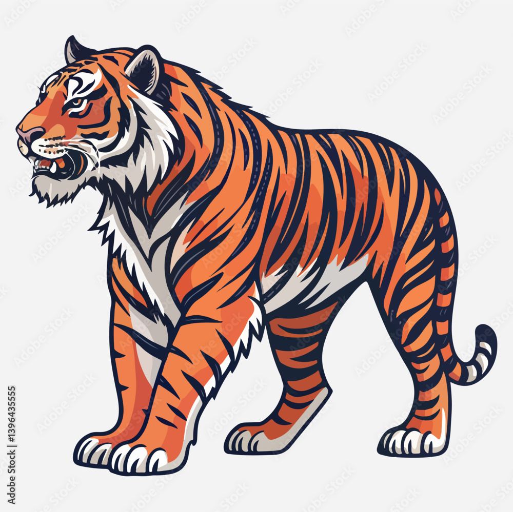 Fototapeta premium Tiger Sticker vector art