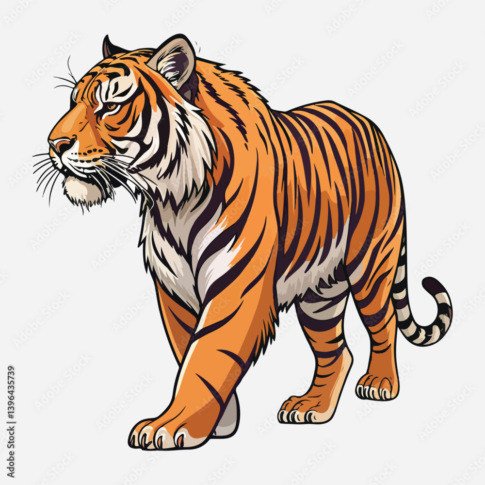 Obraz premium Tiger Sticker vector art