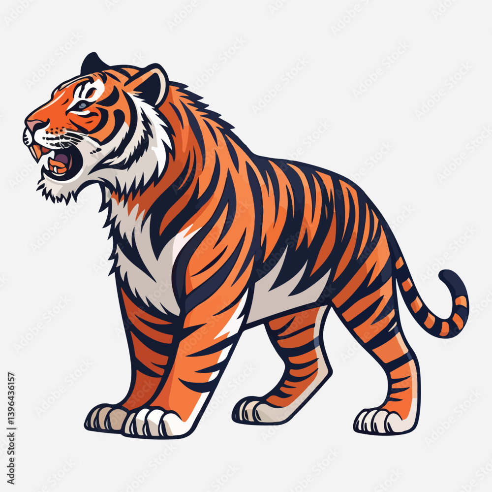 Obraz premium Tiger Sticker vector art
