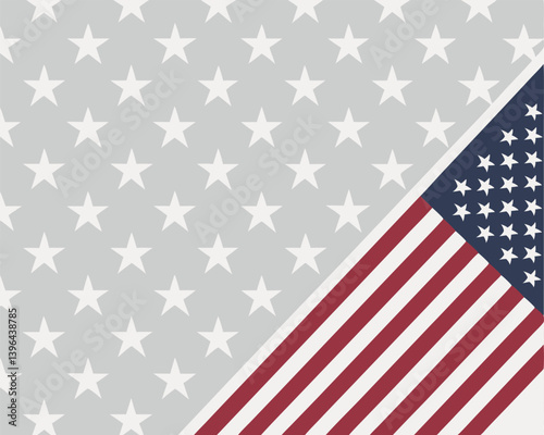 Fragment of the American flag: stars and stripes, patriotic design.