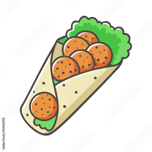 falafel wrap icon, falafel wrap vector illustration-simple illustration of falafel wrap, perfect for falafel wrap logos and icons