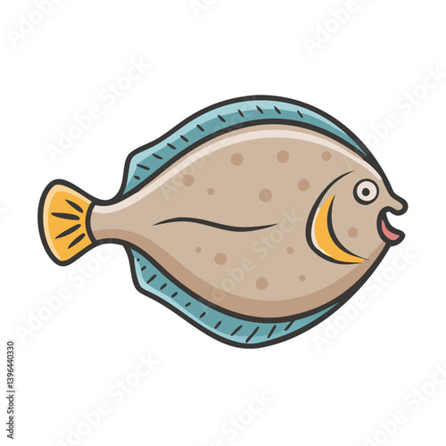 flounder icon, flounder vector illustration-simple illustration of flounder, perfect for flounder logos and icons
