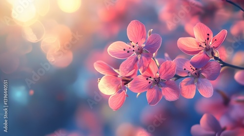 Pink Blossom Sunrise: A Delicate Dance of Light and Bloom