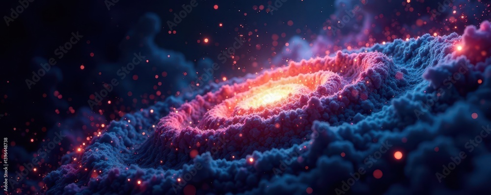 Fototapeta premium Dark swirling cosmic dust, elegant black backdrop , powerful, nebula