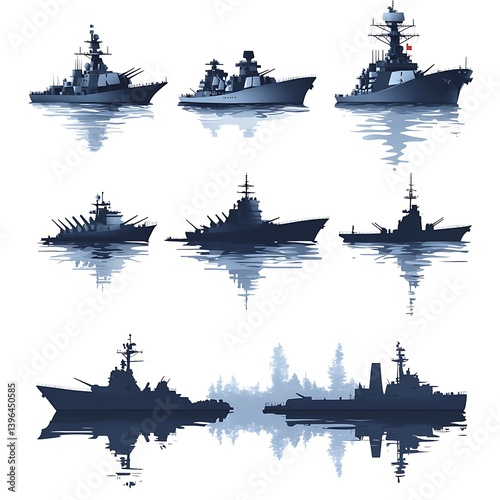 Navy Ships Silhouettes