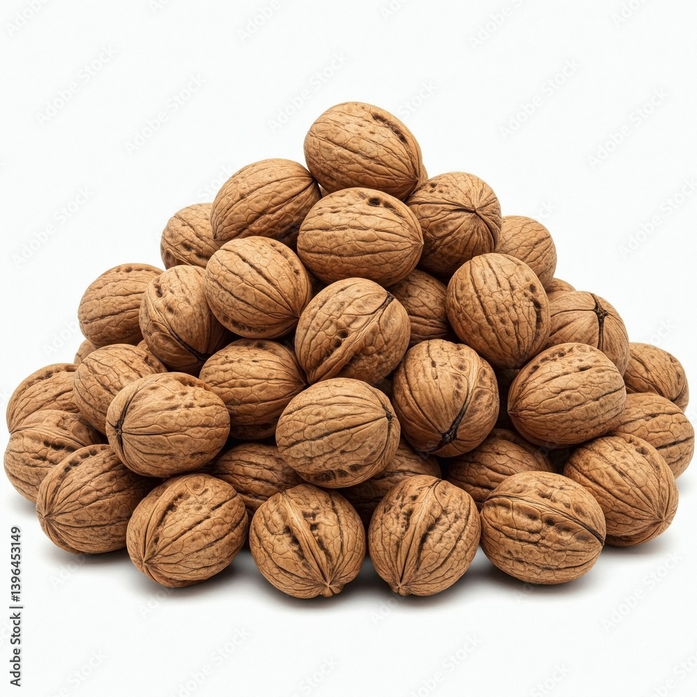 Walnuts on a white background. Close-up. Studio photography. Walnuts on a white background. Close-up. Studio photography.