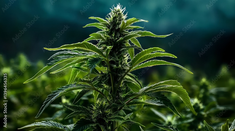 Home cultivation of cannabis plants with lush green leaves.