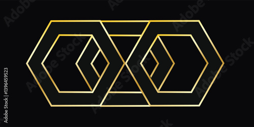 Elegant black and gold luxury background with geometric lines and dots.
