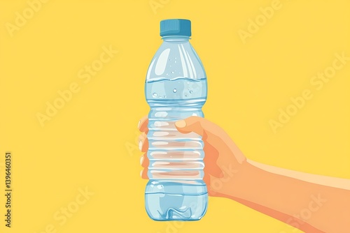 Hand holds water bottle