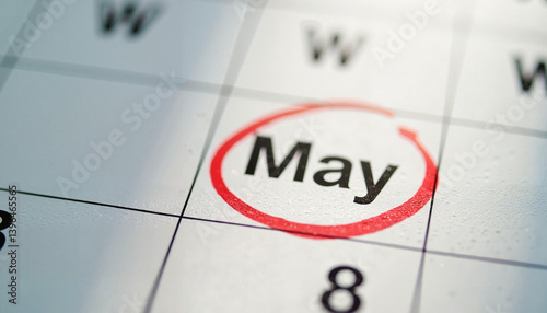 Calendar Page Highlighting May Celebration  