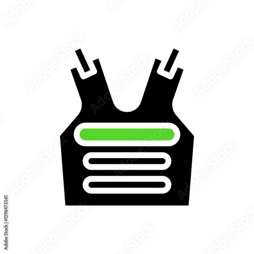 Illustration of a black protective bulletproof vest