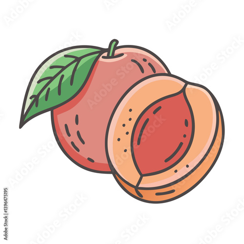 nectarine fruit icon, nectarine fruit vector illustration-simple illustration of nectarine fruit, perfect for nectarine fruit logos and icons