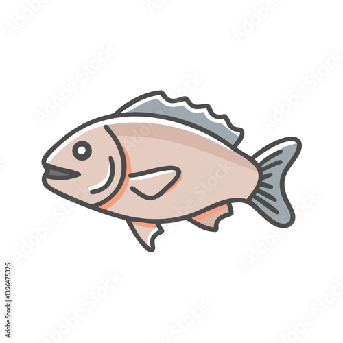 nile perch icon, nile perch vector illustration-simple illustration of nile perch, perfect for nile perch logos and icons