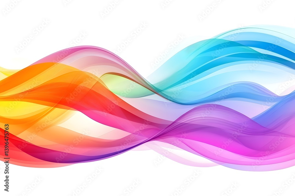 Colorful abstract background with vibrant waves on a white background Colorful abstract background with vibrant waves on a white background