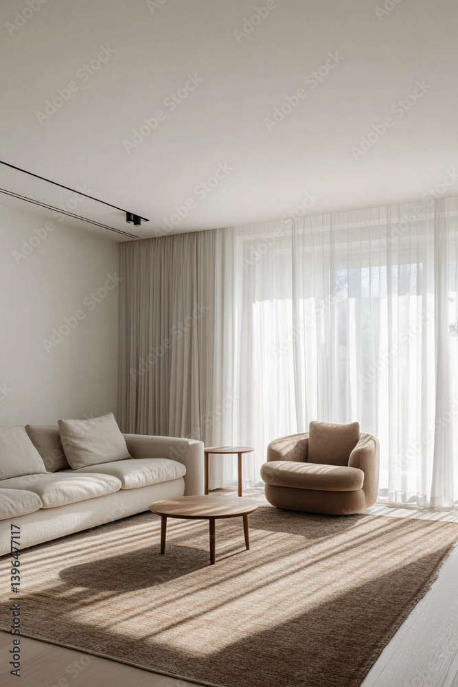 Fototapeta premium Minimal living room interior