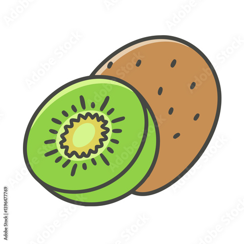 kiwi fruit icon, kiwi fruit vector illustration-simple illustration of kiwi fruit, perfect for kiwi fruit logos and icons