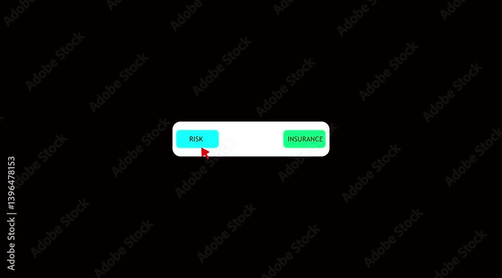 Cursor Choosing Risk or Insurance illustrating a value and decision-making concept on a black background Cursor Choosing Risk or Insurance illustrating a value and decision-making concept on a black background