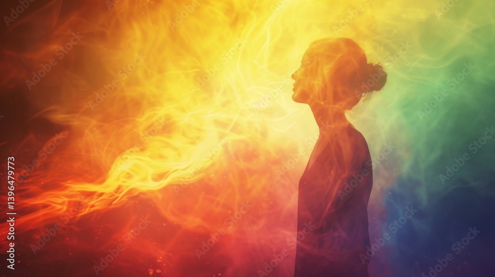 Exploring the ethereal glow of spiritual energy and inner peace in a vibrant aura