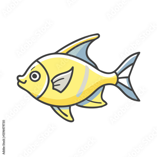 lemon tetra fish icon, lemon tetra fish vector illustration-simple illustration of lemon tetra fish, perfect for lemon tetra fish logos and icons