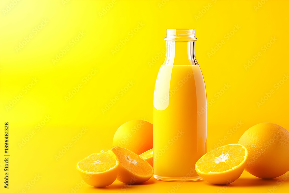 Fresh orange juice in a bottle with vibrant oranges, perfect for a refreshing drink or healthy lifestyle promotion. Fresh orange juice in a bottle with vibrant oranges, perfect for a refreshing drink or healthy lifestyle promotion.