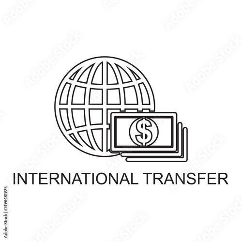 international transfer outline icon , business outline icon