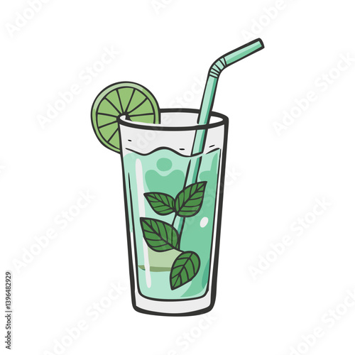 mojito with mint icon, mojito with mint vector illustration-simple illustration of mojito with mint, perfect for mojito with mint logos and icons