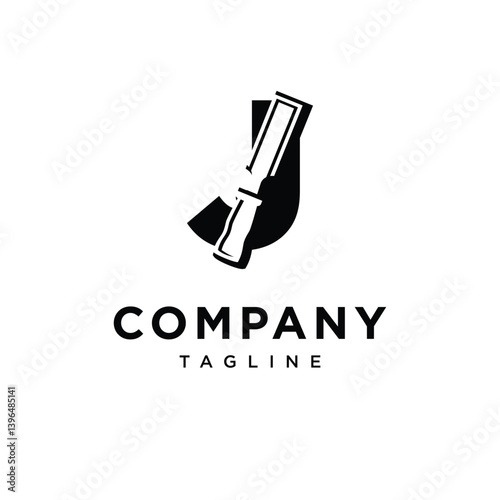 Letter J Chisel Logo Icon Vector