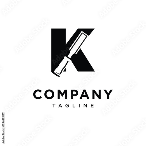 Letter K Chisel Logo Icon Vector