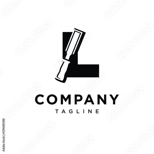 Letter L Chisel Logo Icon Vector