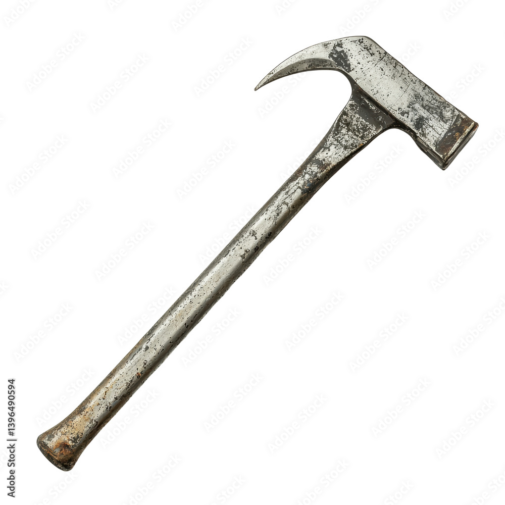 Rustic manual construction tool an old worn hammer