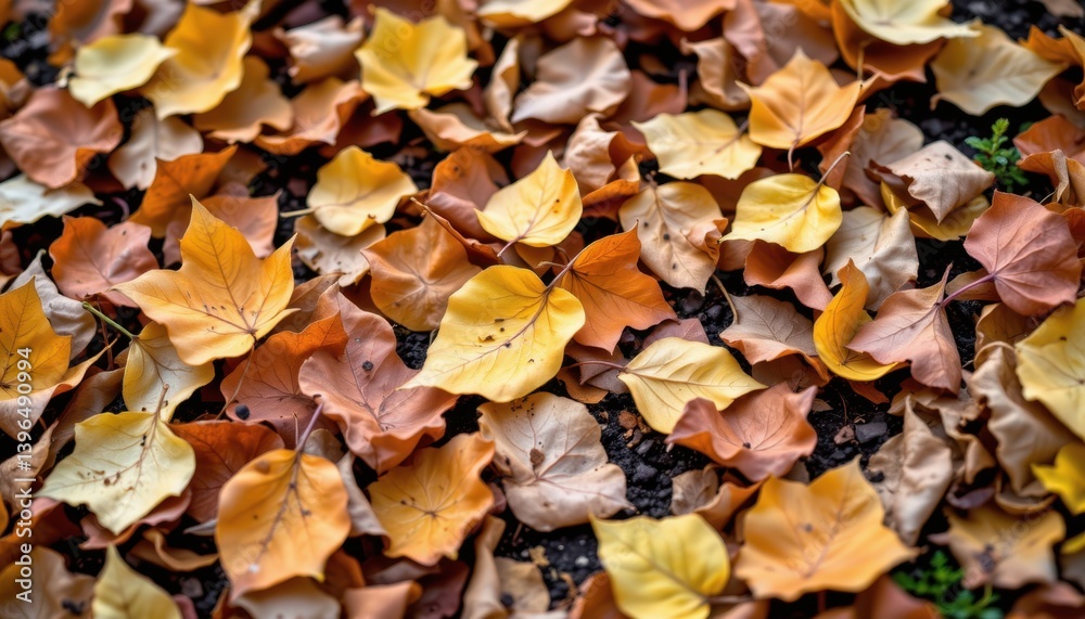 Autumn Leaves A close up of fall leaves in shades of orange and yellow, scattered on the ground, showcasing their unique textures. Autumn Leaves A close up of fall leaves in shades of orange and yellow, scattered on the ground, showcasing their unique textures.